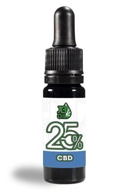 Aceite de CBD JustBob 25% en frasco con cuentagotas