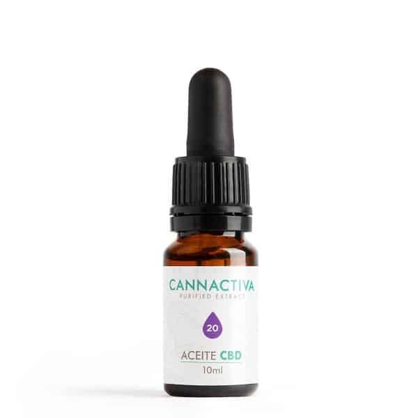 Aceite de CBD Cannactiva 20% en frasco de 10 ml con cuentagotas