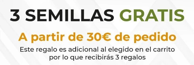 Eurogrow código promocional “Banner de Eurogrow: 3 semillas gratis a partir de 30€ de pedido (regalo adicional al del carrito)”
