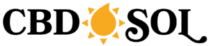 Logo de CBDSOL en color negro y naranja con símbolo de sol.