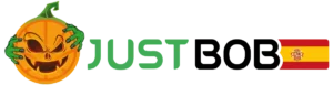 Logo de JustBob España con una calabaza de Halloween