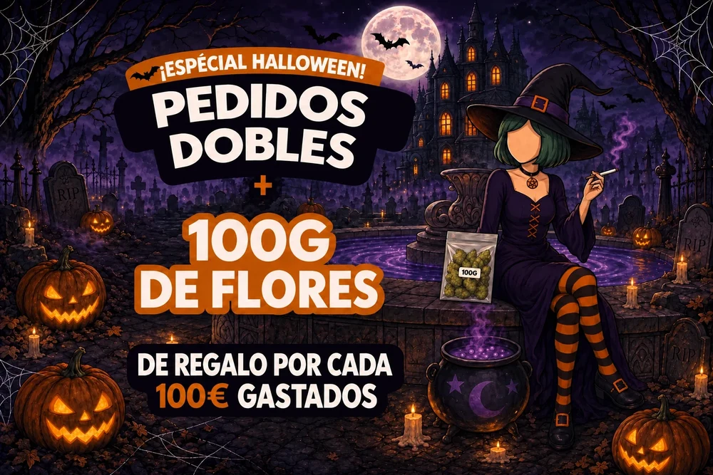 Halloween Mama Kana – Pedidos dobles y flores de regalo Promoción de Halloween de Mama Kana: pedidos dobles y 100 g de flores de regalo por cada 100 € gastados.